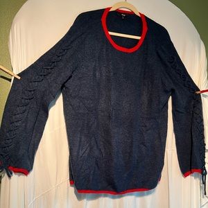 Winter EllosLong Sleeve Tee Gray with Red trim (18/20)